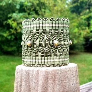 Green Fabric Cuff/Bracelt